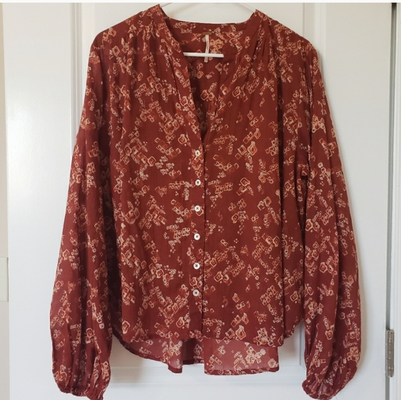 Free People Cotton Button Down Blouse - Picture 1 of 8